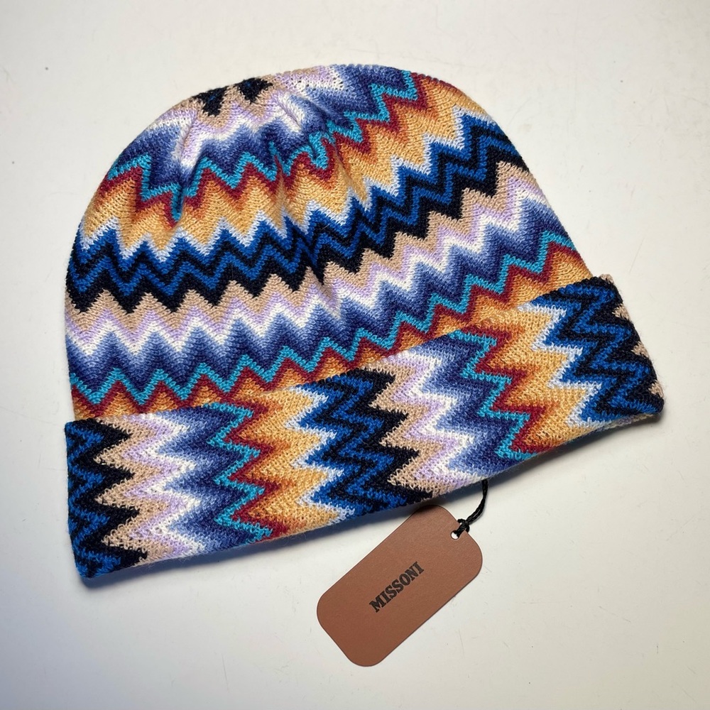 Authentic Missoni Chevron Print Beanie Hat NWT
